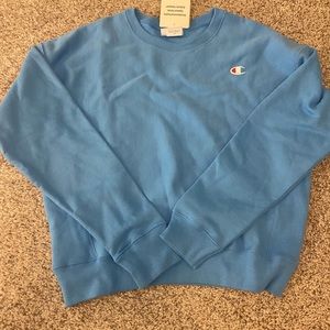 Blue Reverse Weave Crew